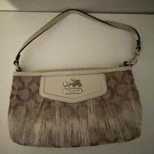 Coach Cream and Brown Mini Bag